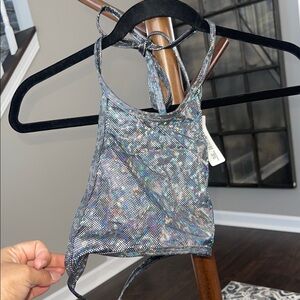 Holographic Halter Top